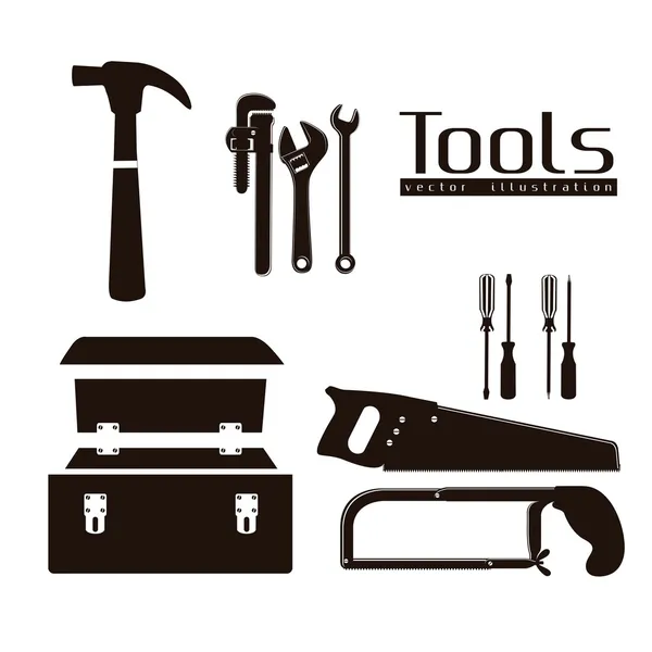 Silhouette of tools — Stock Vector
