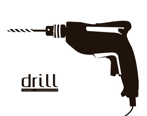 Silhouette of a drill — Stock Vector