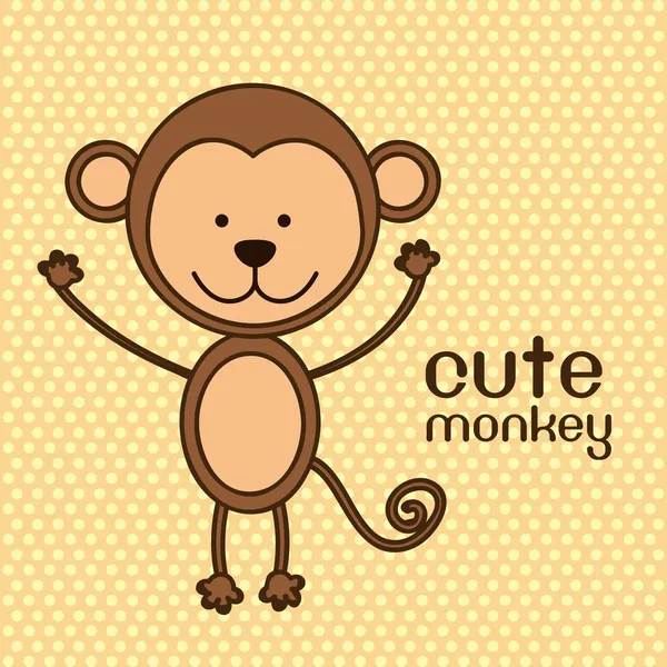 Sevimli maymun — Stok Vektör