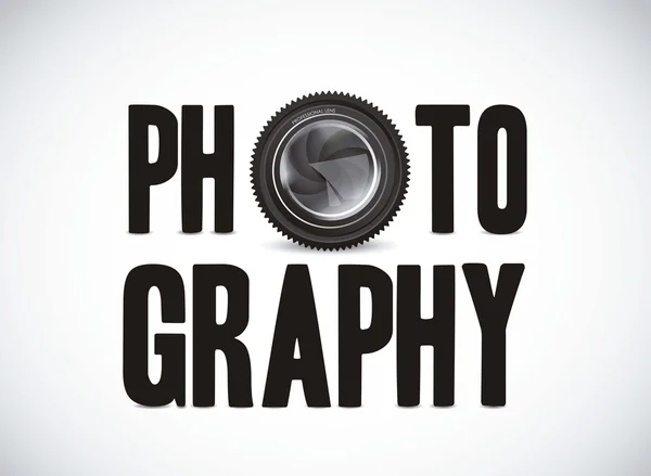 Photography with camera lens — Stock Vector