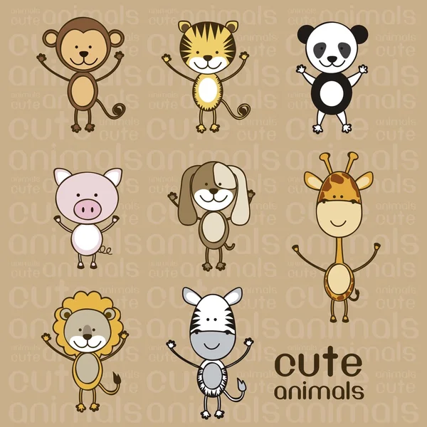Cute animals — Stock Vector