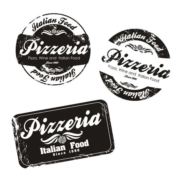 Etiquetas de pizzería — Vector de stock