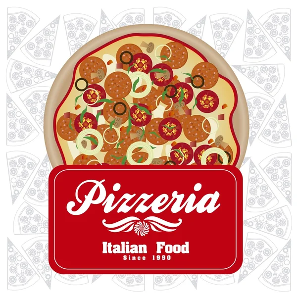 Vintage pizzeria etiketi — Stok Vektör