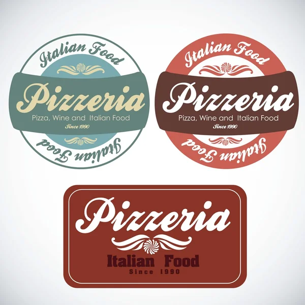 Etiqueta de pizzería vintage — Vector de stock