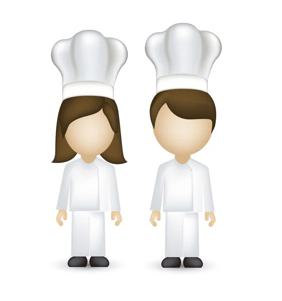 Chef con cappello bianco — Vettoriale Stock