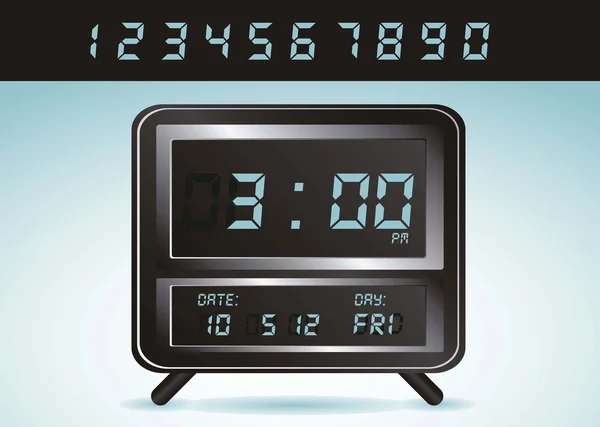 Ilustración del reloj digital — Vector de stock