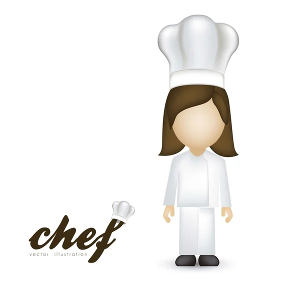 Chef con sombrero blanco — Vector de stock