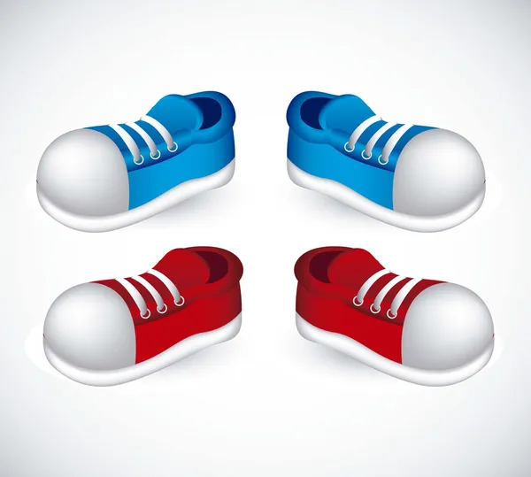Chaussures rouges et bleues — Image vectorielle