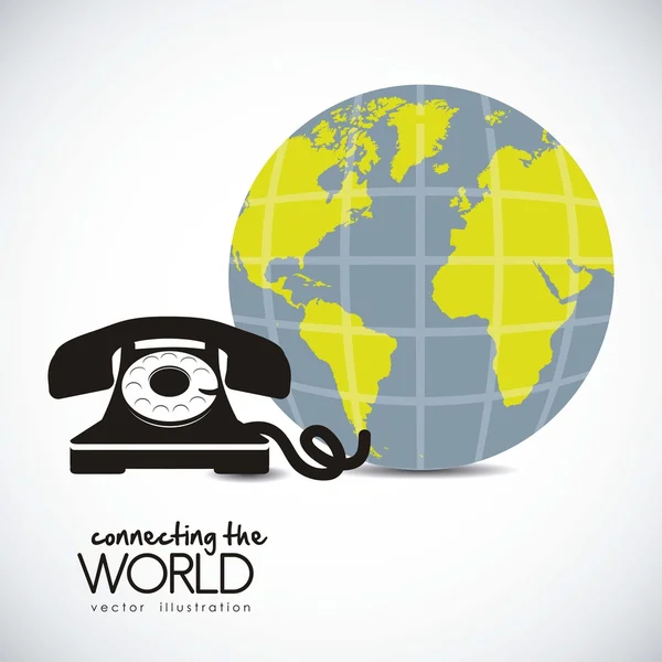 Телефон, підключений до світу — стоковий вектор