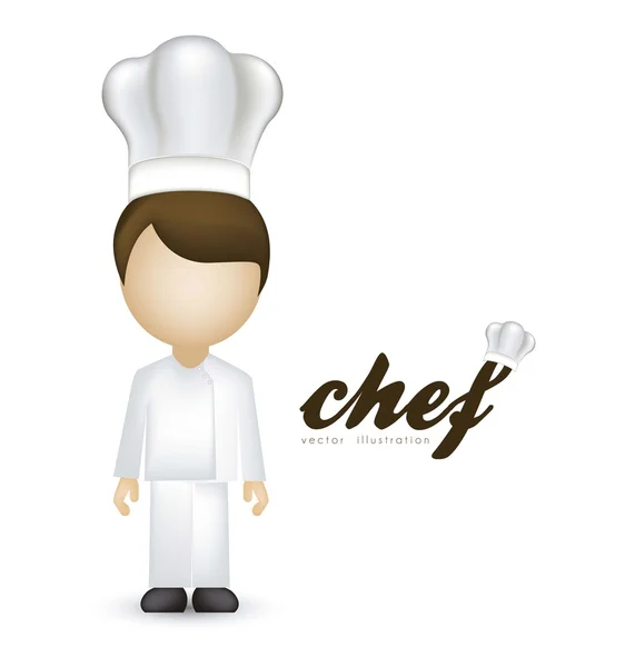 Chef com chapéu branco — Vetor de Stock