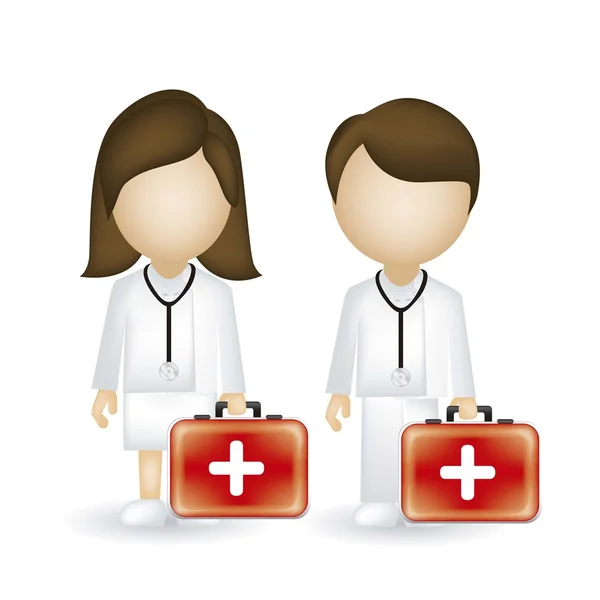 Male and female doctor — Stock Vector