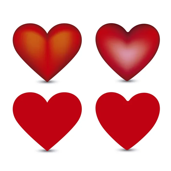 Different types of hearts — Stock Vector
