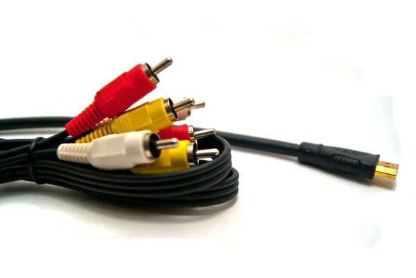 HDMI и композитный кабель — стоковое фото