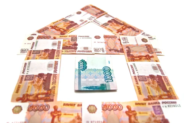 Banknotes building — Stock Photo, Image