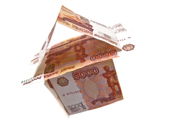 Huis van 5000 roebel bankbiljetten — Stockfoto
