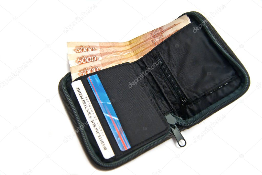 Driving license and money in wallet