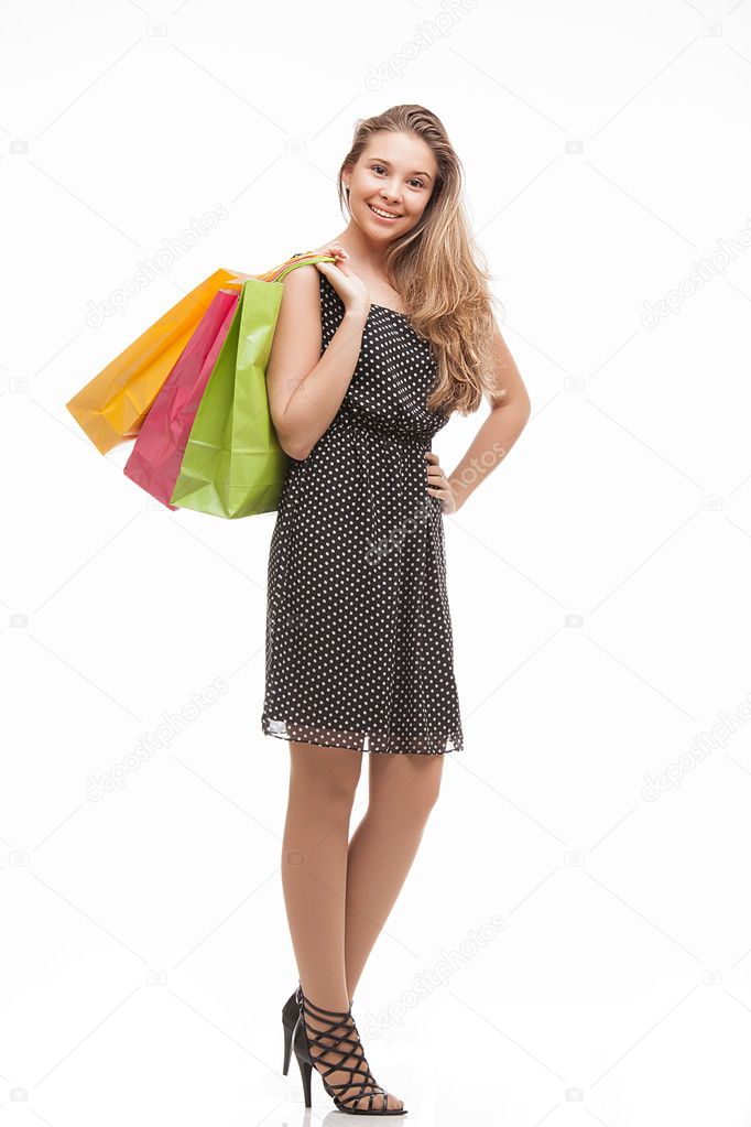 Picture of teenage girl with shopping bags