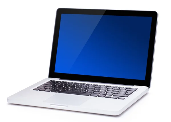 Laptop isolato su bianco Foto Stock