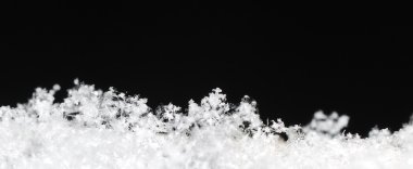 Snow crystals panoramic black clipart