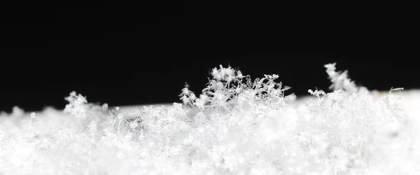 Snö kristaller panorama — Stockfoto