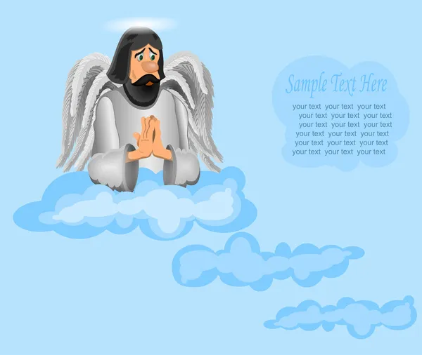 Isteni angyal a felhők — Stock Vector