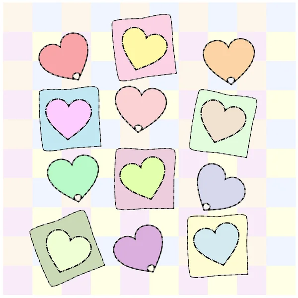 Corazones coloridos — Vector de stock