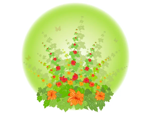 Arbuste en fleurs — Image vectorielle