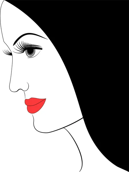Cara de mujer en perfil — Archivo Imágenes Vectoriales
