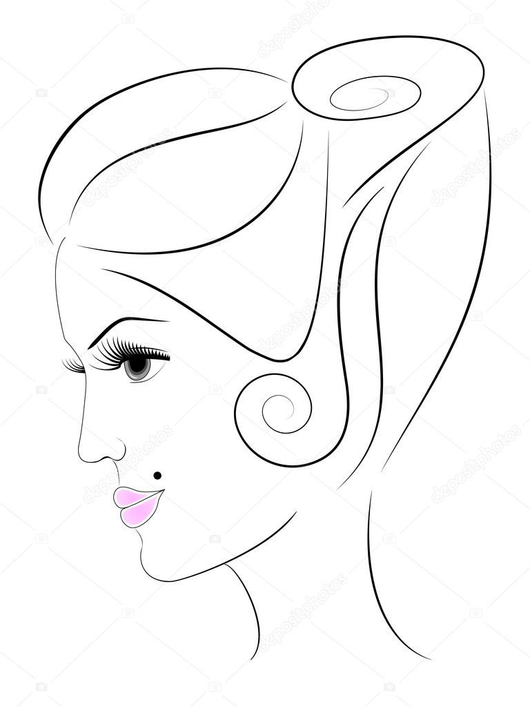 Woman's face in profile — Stock Vector © Anzhelika1984 #11939876