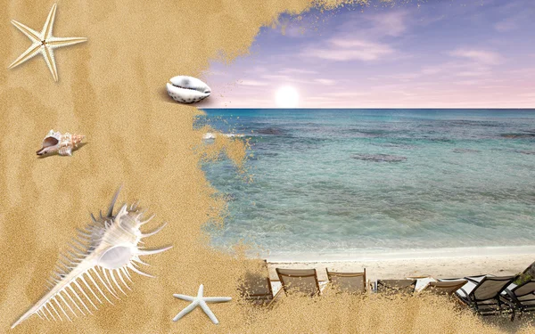 Conchas y playa tropical — Foto de Stock