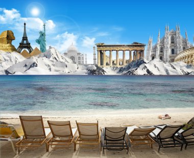 Tourism around the world clipart