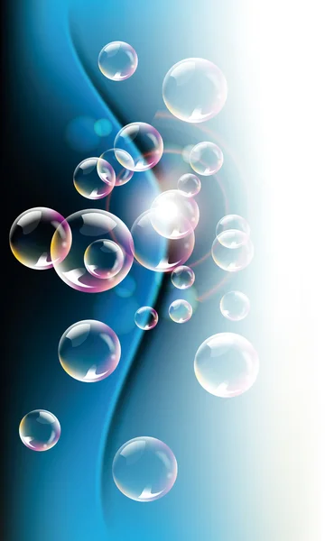 Fondo azul con luz y burbujas — Archivo Imágenes Vectoriales
