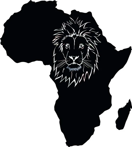 Africa and lion — Stock Vector