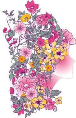kadın ve çiçek