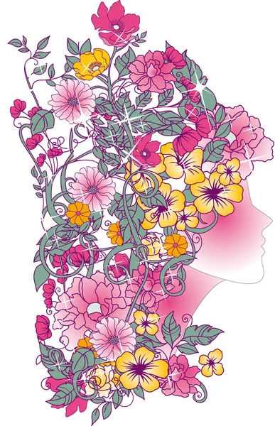 stock vector Woman and flowers