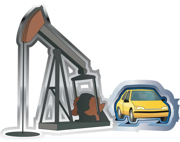 Petróleo e carro —  Vetores de Stock