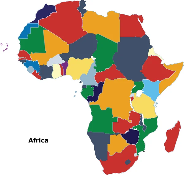 Кольори картою Африка — стоковий вектор