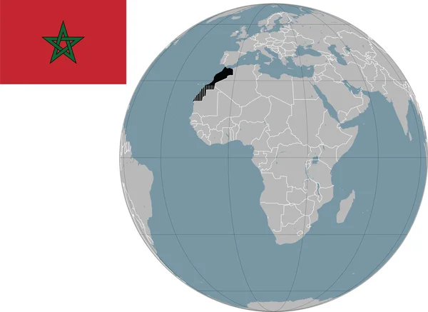 摩洛哥地图和国旗 — 图库矢量图片