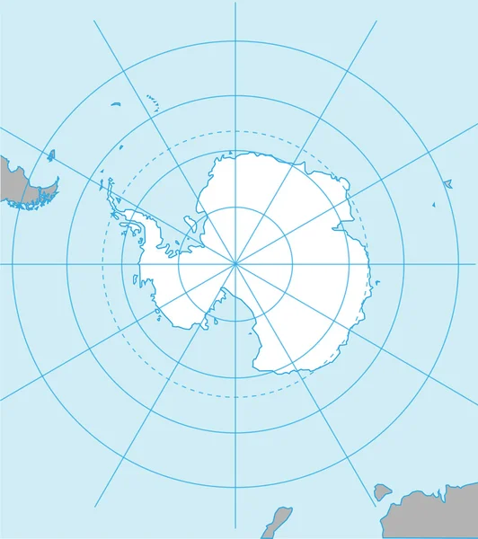 Mapa antártico — Vetor de Stock