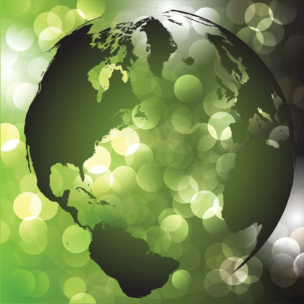 Παγκόσμιο χάρτη και πράσινο υπόβαθρο — Διανυσματικό Αρχείο