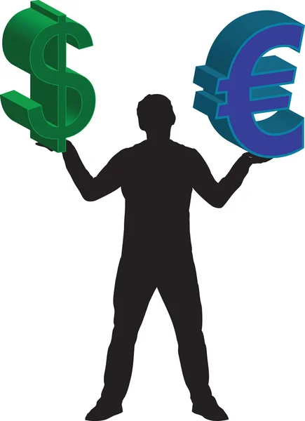 Dolar a euro — Stockový vektor