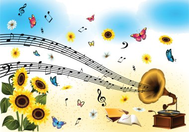 Music and seasonal background clipart