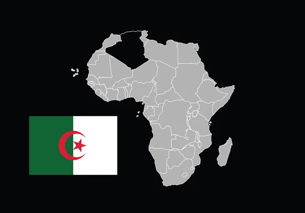 Mapa Algierii i flaga — Wektor stockowy