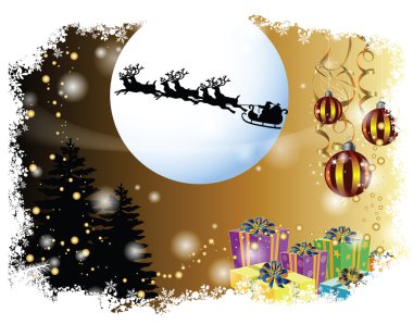 Merry Christmas and happy new year clipart