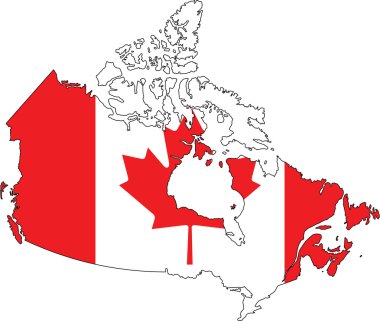 Kanada Haritası ve bayrak