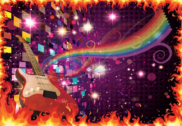 音乐和吉他的抽象背景 — 图库矢量图片