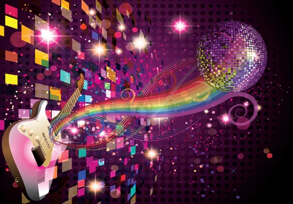 Musik Regenbogen und abstrakter Hintergrund — Stockvektor