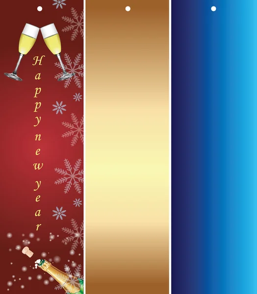 Felice anno nuovo banner — Vettoriale Stock