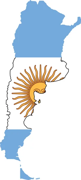 阿根廷国旗和地图 — 图库矢量图片