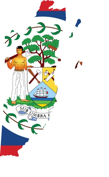 Belize vlajka a mapa — Stockový vektor